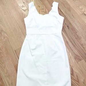 White Scallop Cocktail Dress - Small